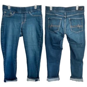 Denizen Levi’s Modern Stretchy Cropped Pull On Jeans Dark Wash Mid Rise 12